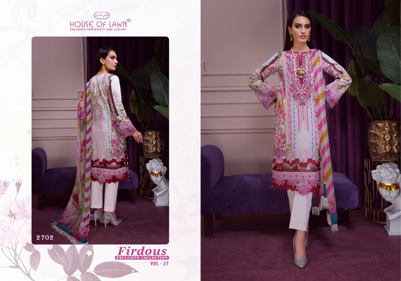 House Of Lawn Firdous 27 Festive Wear Lawn Pakistani Suits Collection